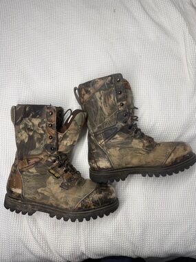 Men's Camouflage Leather Irish Setter Outdoor Hunting Boots - Brown - Size 12